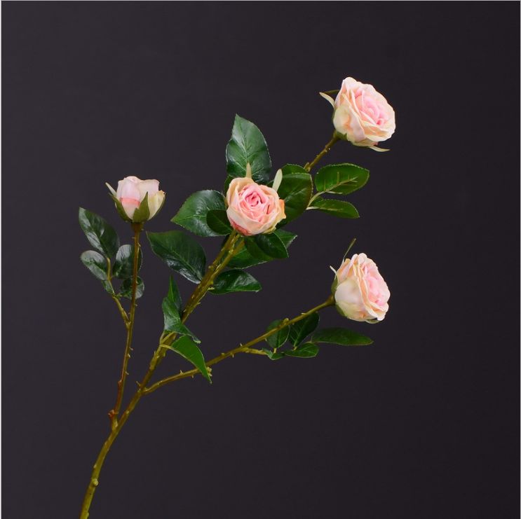 Lanjin Factory wholesale multi-head rolled edge rose artificial flowers wholesale living room, dining table, coffee table, entrance hall decoration artificial flowers factory direct sales mixed batch undefined
