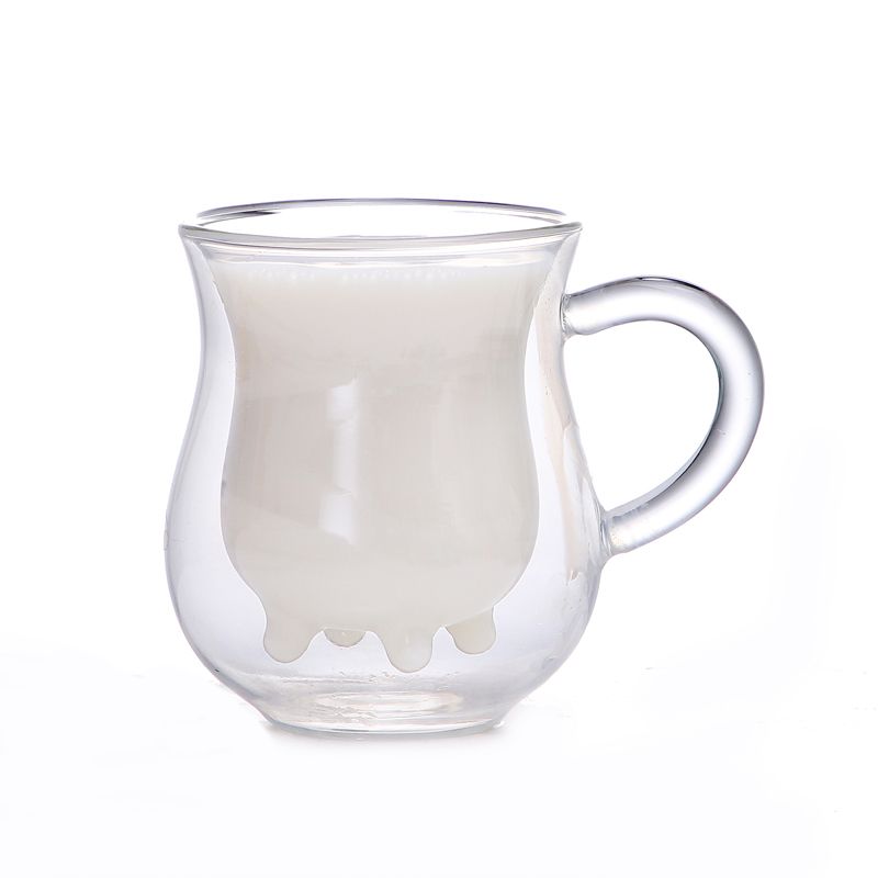 高硼硅双层玻璃杯子 创意隔热杯 牛奶杯咖啡杯茶杯详情图6