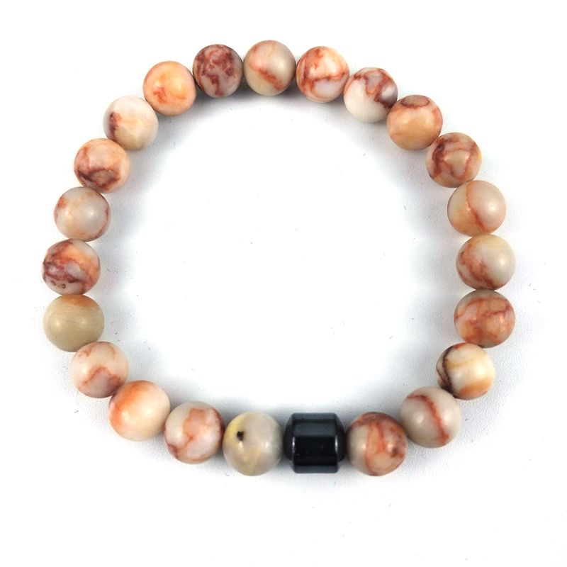 Cross-border bestseller 8mm magnetic bracelet, natural stone bracelet, black gallstone, simple wood grain stone, popular in Europe and America, large quantity, excellent quality Item Picture