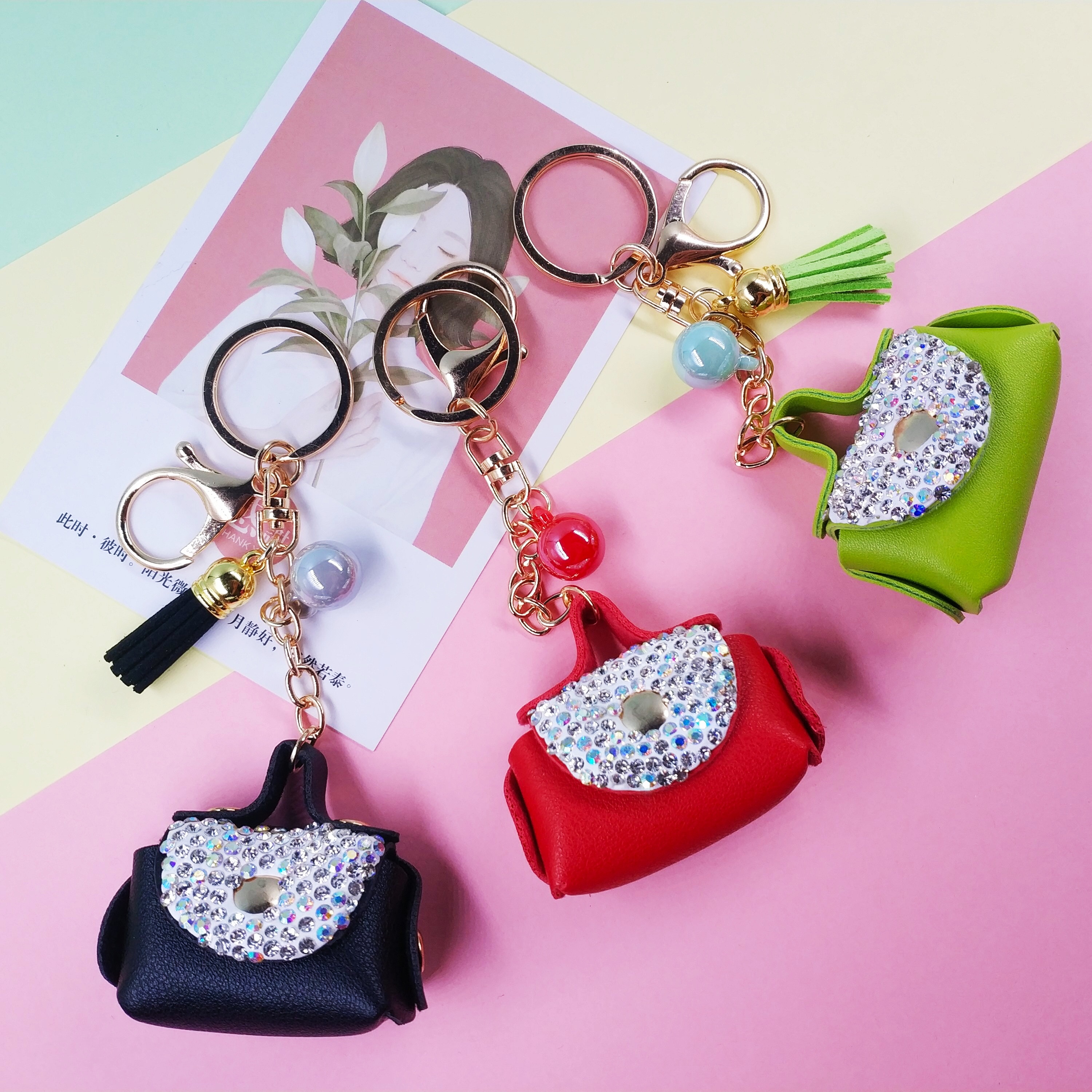 Dot Drill Small Coin Wallet Keychain Specification drawing