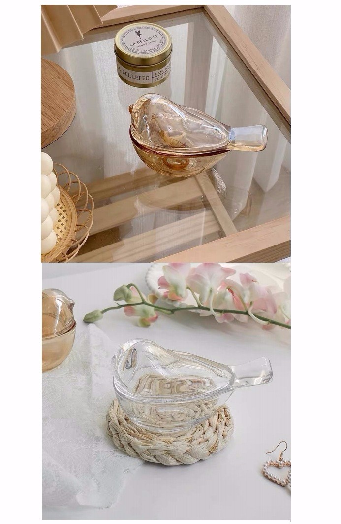 复古 琥珀色 小鸟糖缸收纳罐 ins风首饰戒指项链耳环详情图1