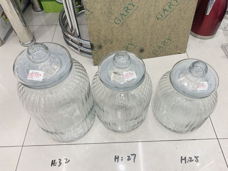 透明玻璃罐 大号竖条储物瓶玻璃瓶 收纳罐干果罐