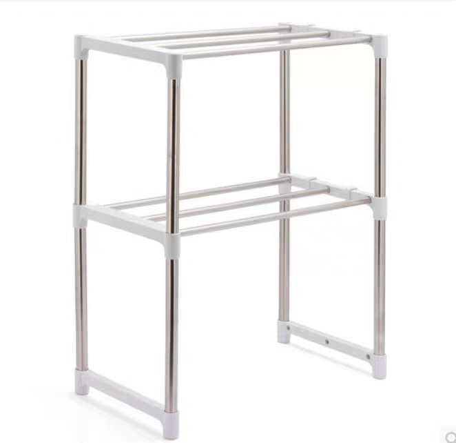 The kitchen microwave oven rack has two layers of storage Specification image