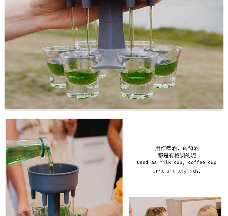 Shot Glass Dispenser SIX Ways饮料分液器6口分酒器详情图6