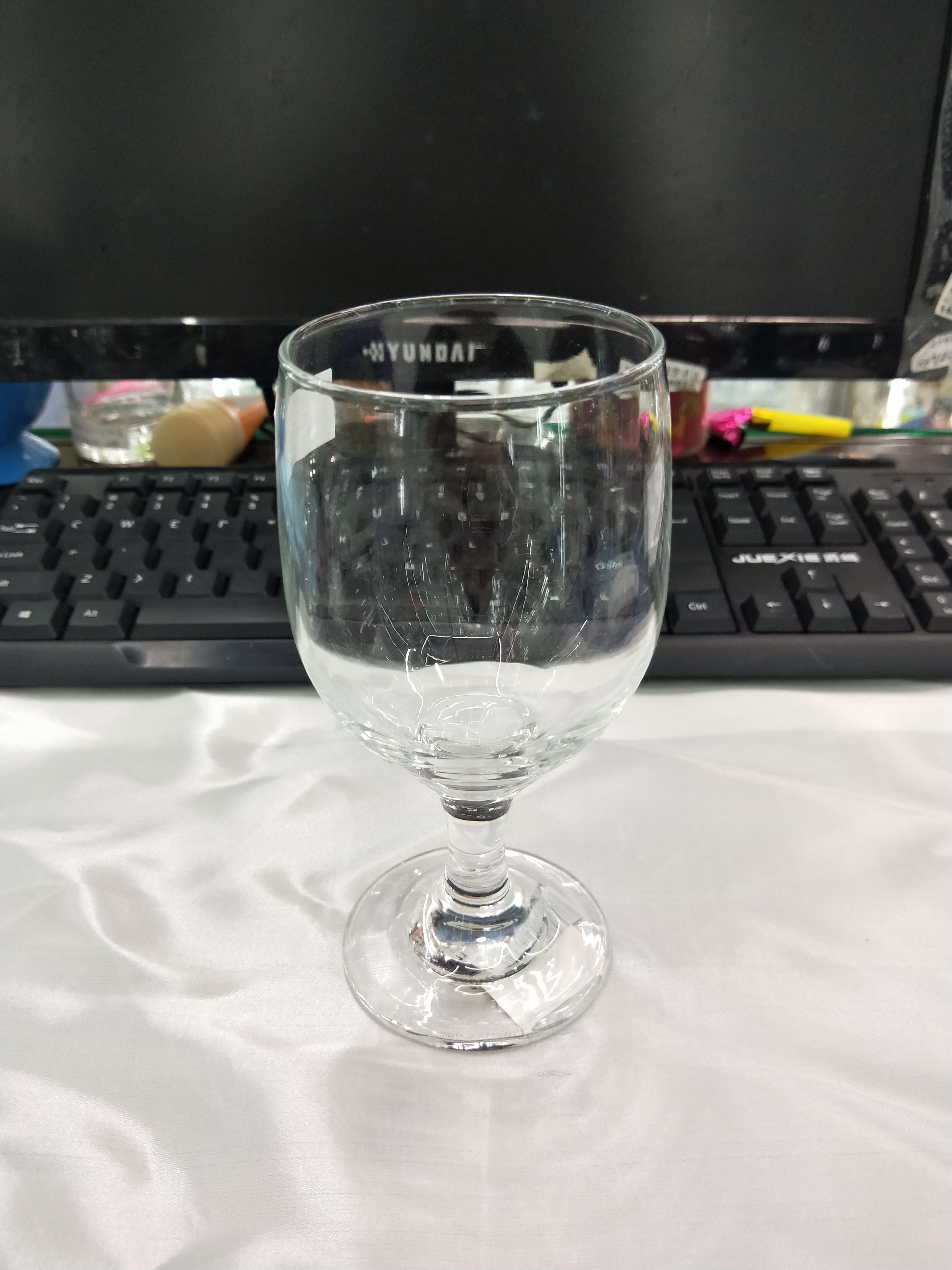 透明玻璃果汁杯 高脚红酒杯饮料杯葡萄酒杯 家用杯子GL3711细节图