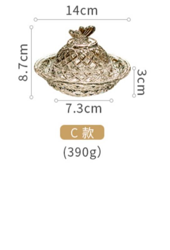 European-style crystal glass embossed sugar jar, covered sugar box, transparent storage jar, candy cup, light luxury decorative item detail image 3