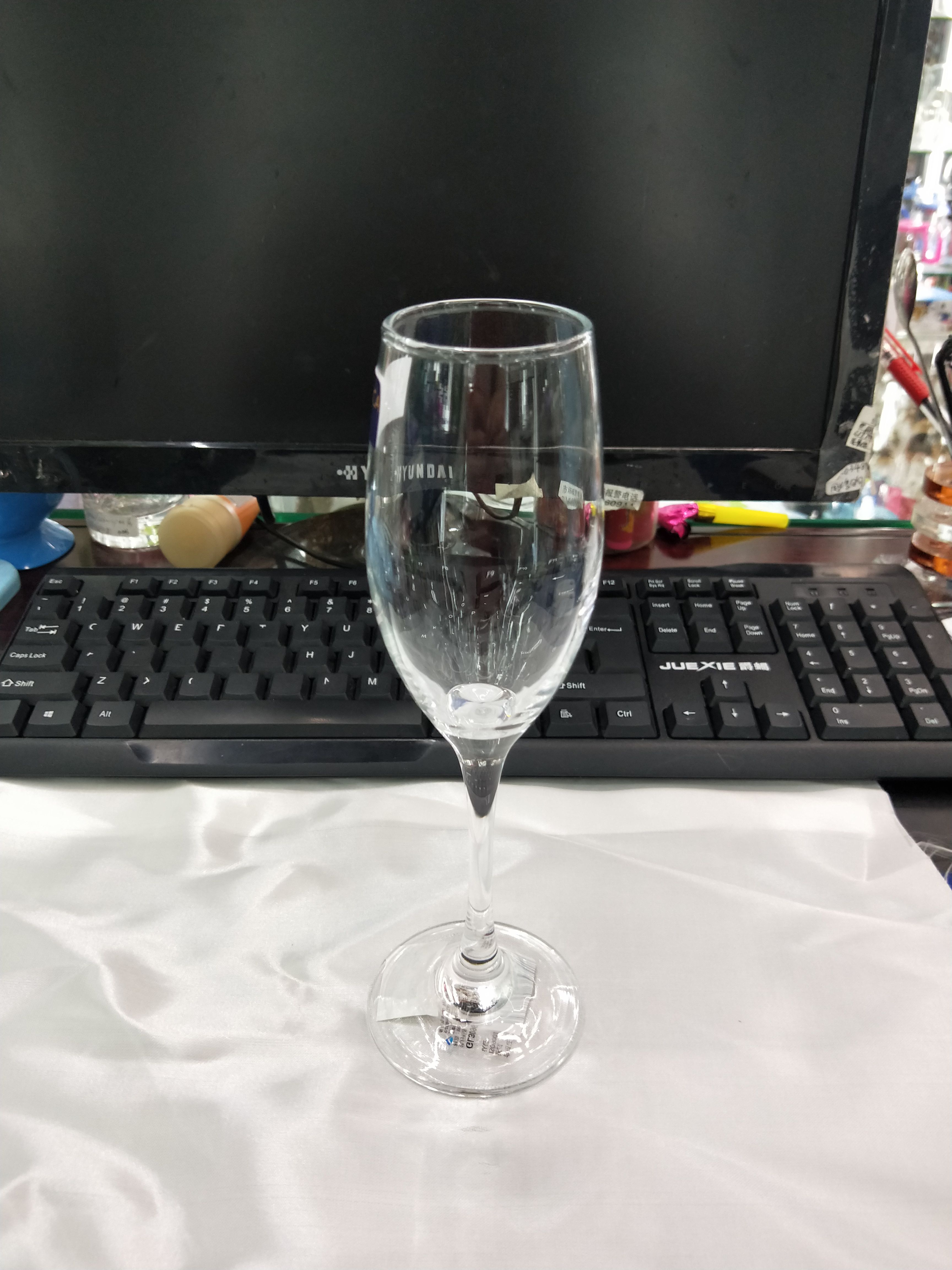 明高脚杯香槟杯 红长红酒杯果汁杯 葡萄酒杯青苹果玻璃杯柯瑞产品图