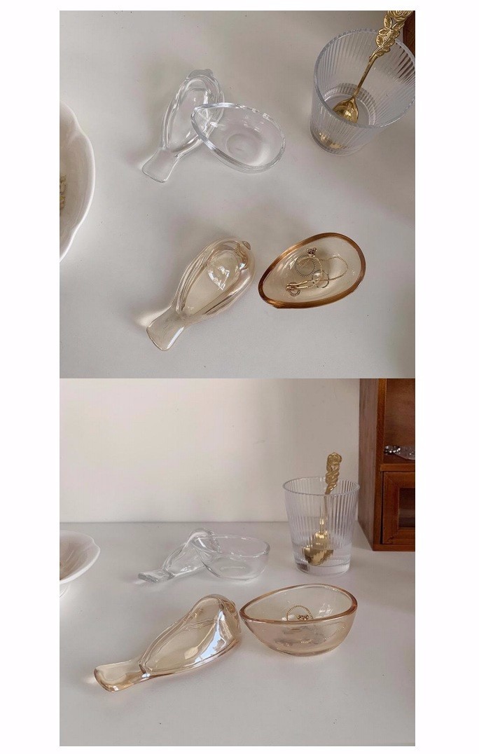 复古 琥珀色 小鸟糖缸收纳罐 ins风首饰戒指项链耳环详情图2