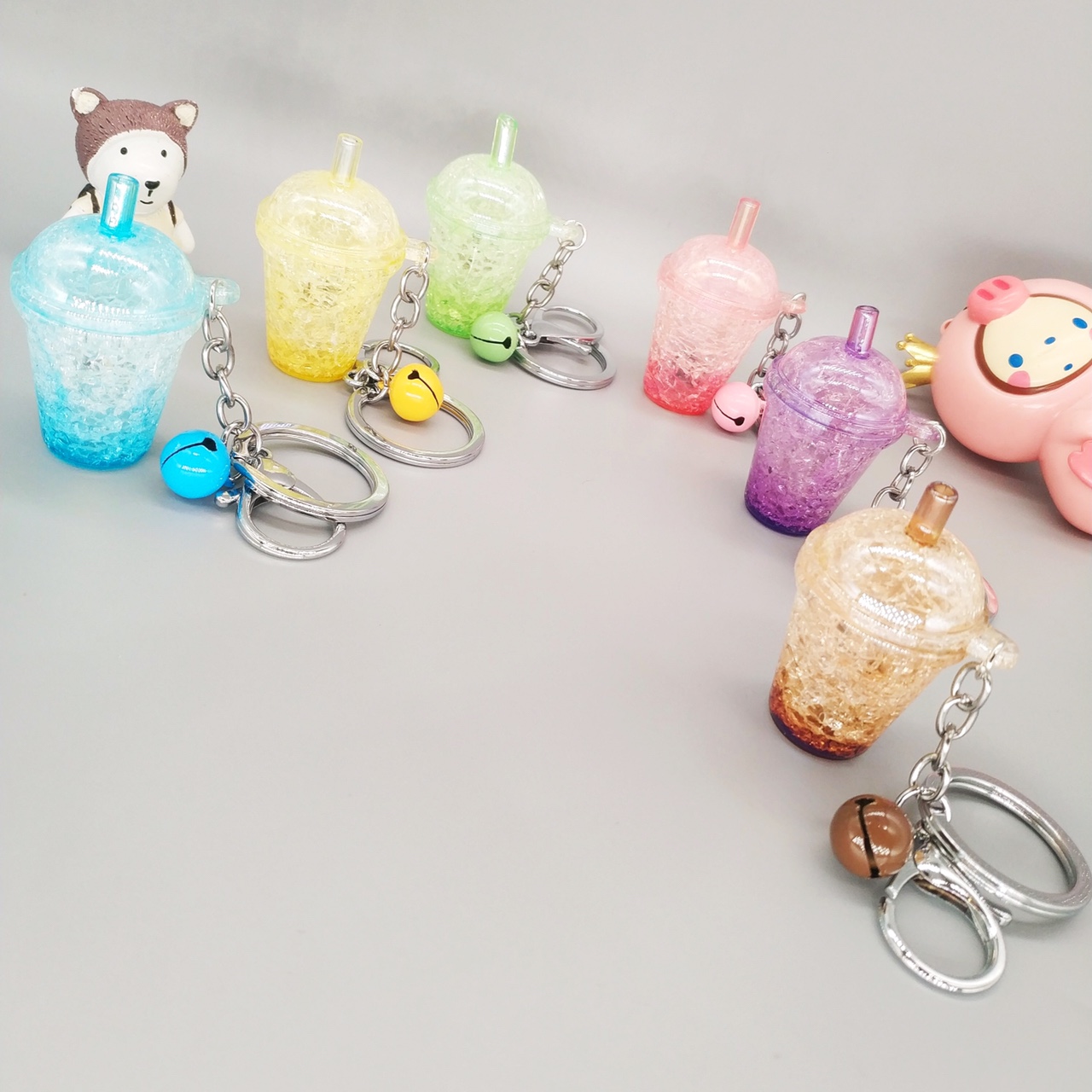 闪灯奶茶杯钥匙扣                                                    图