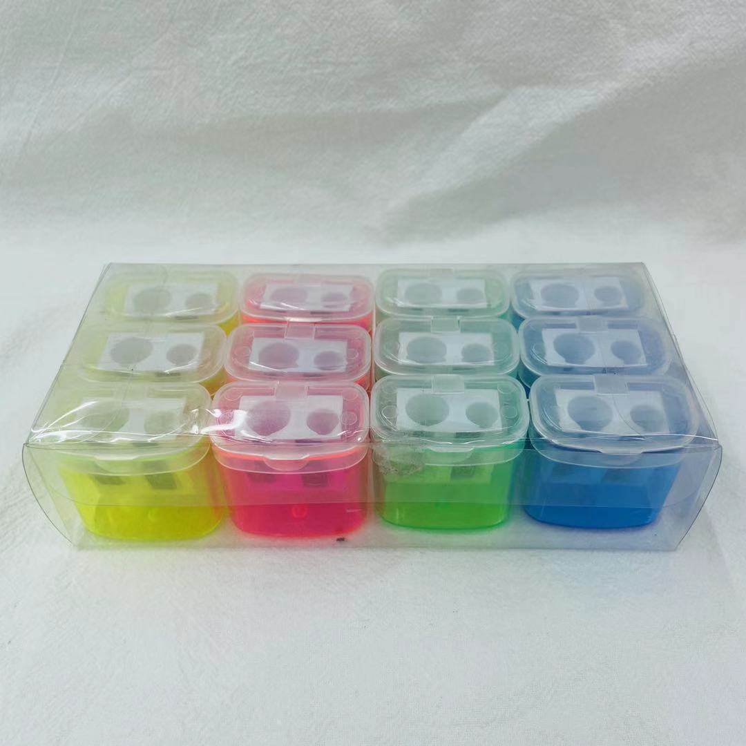 8917双孔卷笔刀迷你削笔器儿童小学生用铅笔削笔刀便携式可爱金属小号随身简约削笔器小型素描彩铅转笔刀笔刨批发