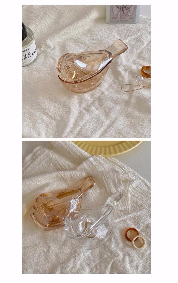 复古 琥珀色 小鸟糖缸收纳罐 ins风首饰戒指项链耳环详情图4