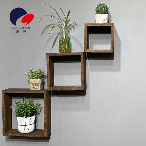 Solid wood decorative rack background wall storage rack wall cabinet living room wall hanging creative grid wall hanging partition, solid wood right-angle square