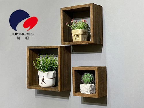Solid wood decorative rack background wall storage rack wall cabinet living room wall hanging creative grid wall hanging partition, solid wood right-angle square detail image 3