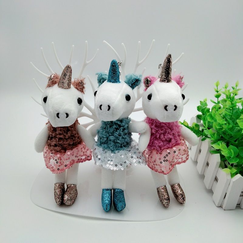 New creative cute rhino plush keychain doll toy animal bag pendant manufacturers direct sales