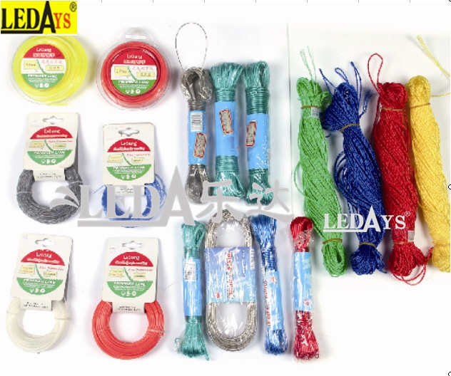 各种颜色各种规格齐全，割草绳钢丝绳鱼网线，
