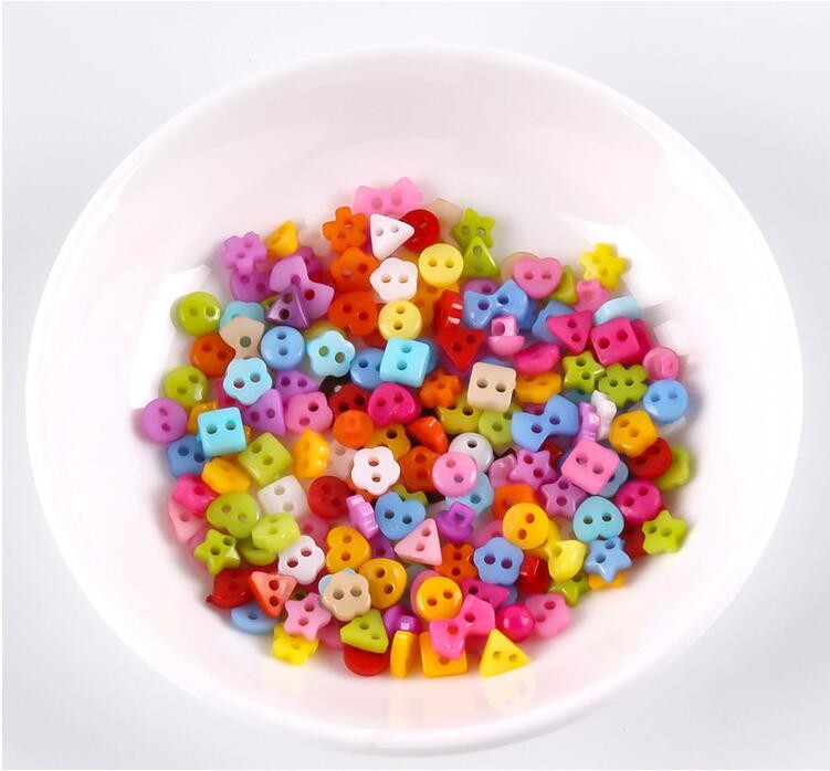 手工制作纽扣DIY制作材料糖果色彩色方形爱心花形异形玩具小扣子详情7