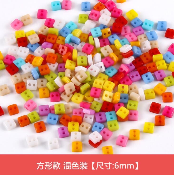手工制作纽扣DIY制作材料糖果色彩色方形爱心花形异形玩具小扣子详情2