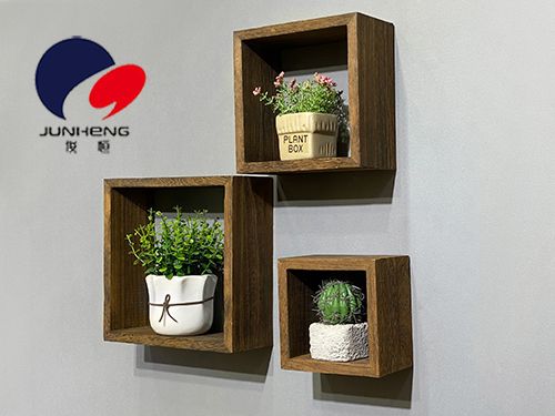 Solid wood decorative rack background wall storage rack wall cabinet living room wall hanging creative grid wall hanging partition, solid wood right-angle square Specification image