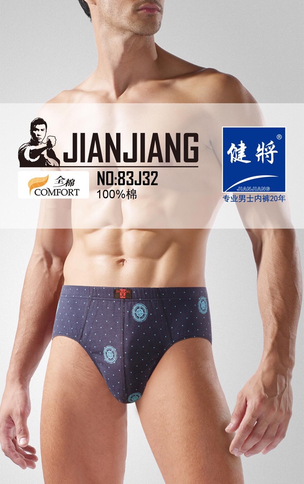 Jianjiang Men's Elastic Cotton Triangle Pants 83J32 Men's Underwear
