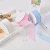3.8cm Offset printed glitter small flower gauze ribbon factory direct sales Headwear toy decoration small bow ribbon accessories webbing details Picture