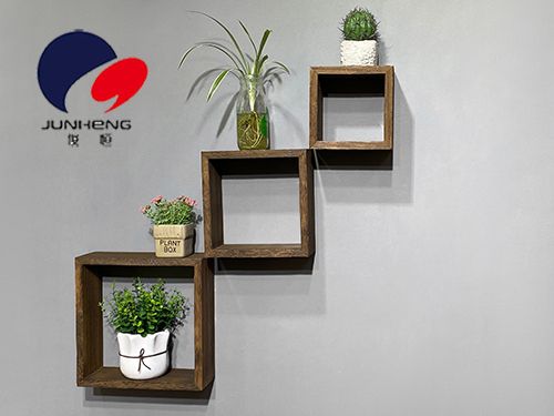 Solid wood decorative rack background wall storage rack wall cabinet living room wall hanging creative grid wall hanging partition, solid wood right-angle square details Picture