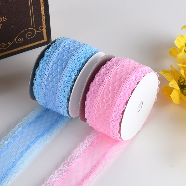 4.5cm hollowed-out mesh lace trim strap, new BABY craft gift decorative strap, small bow ribbon, auxiliary woven strap