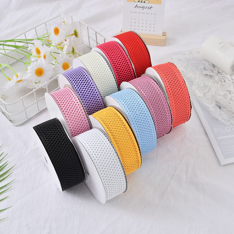 3.8cm grid hollowed-out ultrasonic embossed tape, factory direct sales and wholesale of gifts, handicrafts, hair accessories, decorative small bows, ribbons, small bows, ribbons