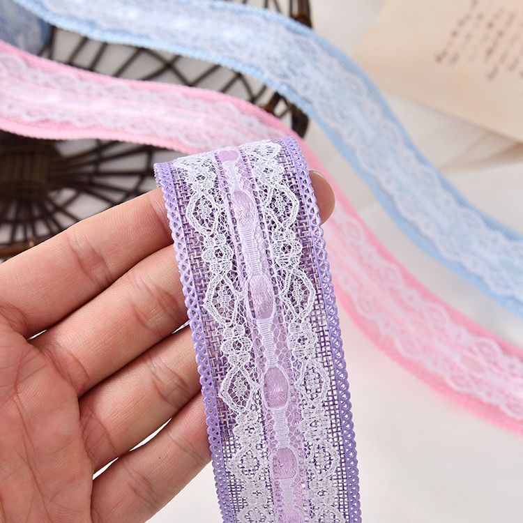 3.8cm imitation linen satin ribbon lace trim tape factory direct sales wholesale gifts, handicrafts, floral decorations, small bows, ribbon accessories, webbing Application Scenario