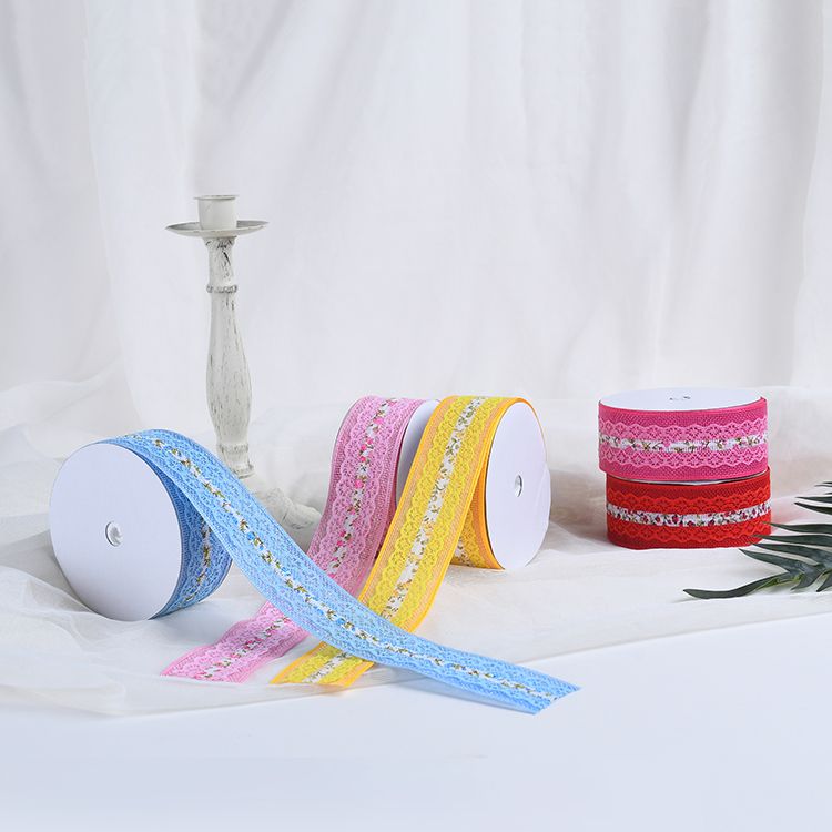 3.8cm imitation linen small flower lace webbing factory direct sales wholesale gifts, handicrafts, decorative ribbons, small bows, ribbon accessories, webbing Specification image