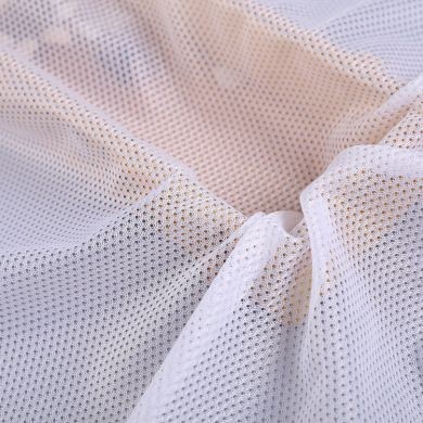 全涤满天星小眼针织网眼布 新款现货低弹细网布 运动服休闲服面料详情图2