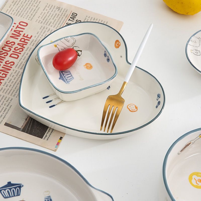 陶瓷家用吃饭碗盘子创意简约大号沙拉碗汤面碗碟菜盘餐具套装详情图2