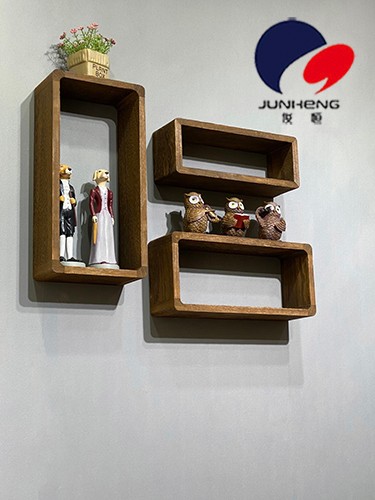 Solid wood decorative racks, background wall shelves, wall cabinets, living room wall hangings, creative grid wall hangings, partition boards detail image 1