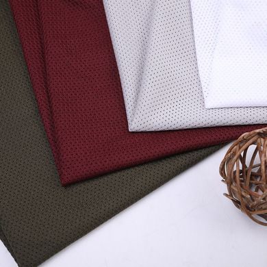 全涤满天星小眼针织网眼布 新款现货低弹细网布 运动服休闲服面料产品图