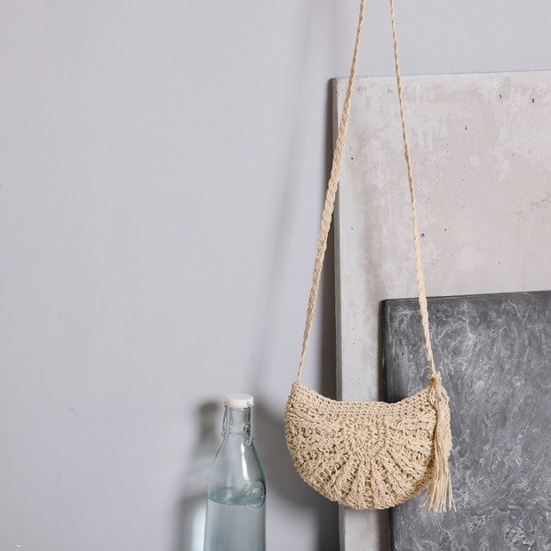 Straw Bag Retro Ins Wind Sen Holiday Beach Shoulder Bag Oblique Straddle Bag Japan And South Korea All Match undefined