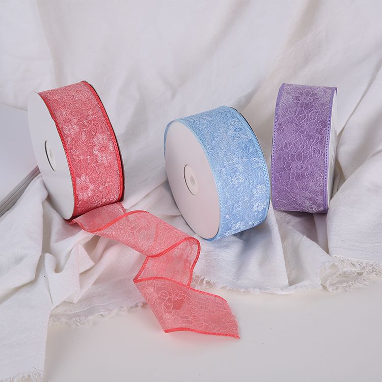 4.5cm lace gauze tape, small bow ribbon, auxiliary woven tape for handicrafts details Picture