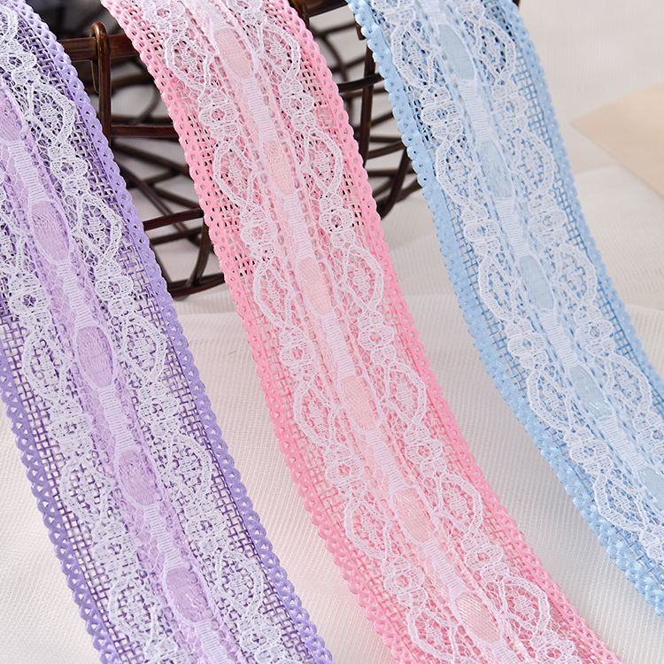 3.8cm imitation linen satin ribbon lace trim tape factory direct sales wholesale gifts, handicrafts, floral decorations, small bows, ribbon accessories, webbing Specification image
