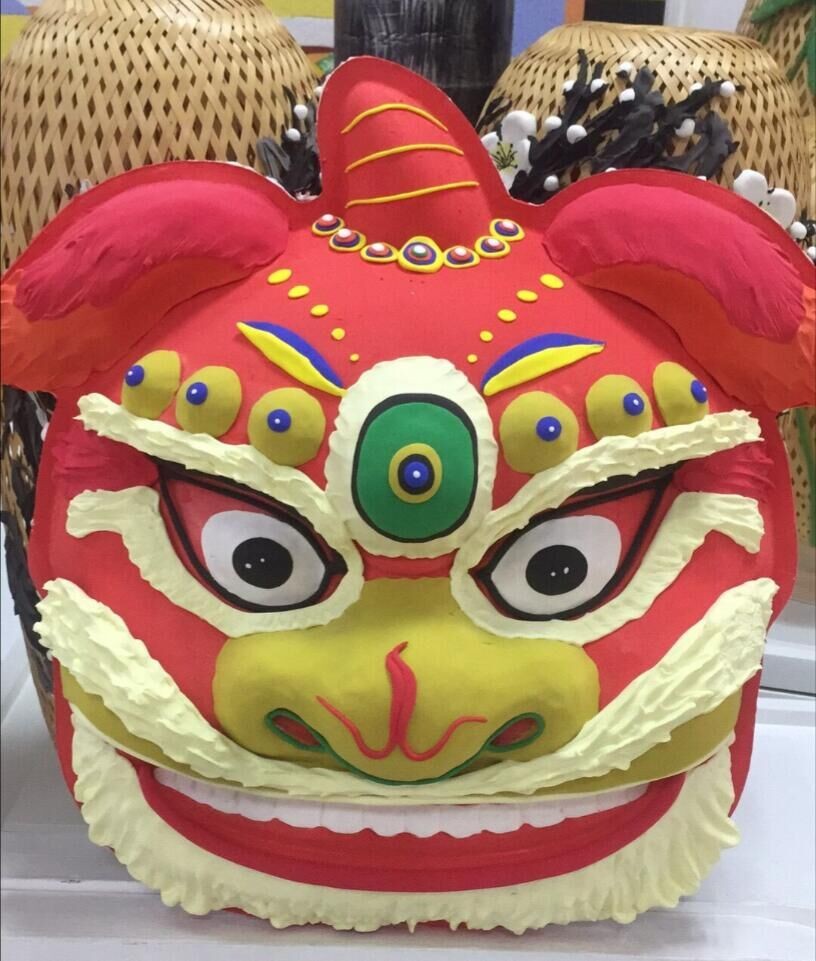 环保纸浆面具—一次性DIY面具大狮子头儿童绘画玩具详情图3