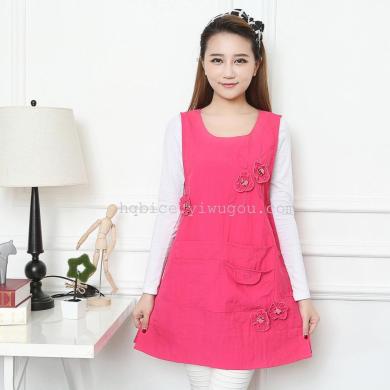 Export Japan And South Korea Pure Handmade Custom Flower Home Waterproof Sleeveless Vest Apron Overalls Specification drawing