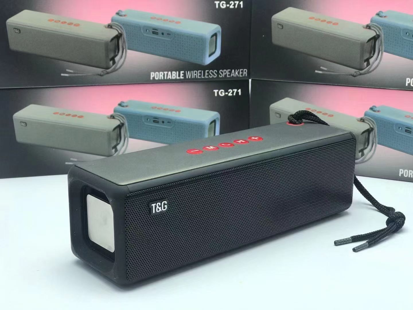 跨境新款TG271多功能无线蓝牙音箱插卡便携式方形低音炮礼品音响