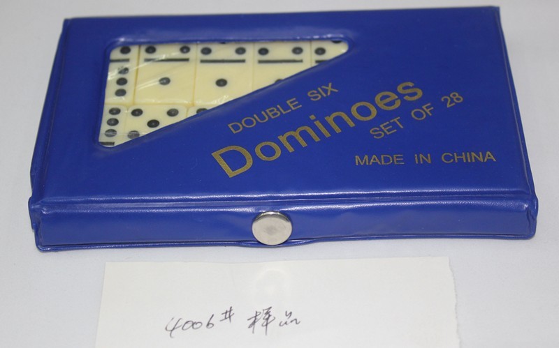 多米诺骨牌 4006PVC皮盒装牙黄色多米诺休闲娱乐厂家供应详情2