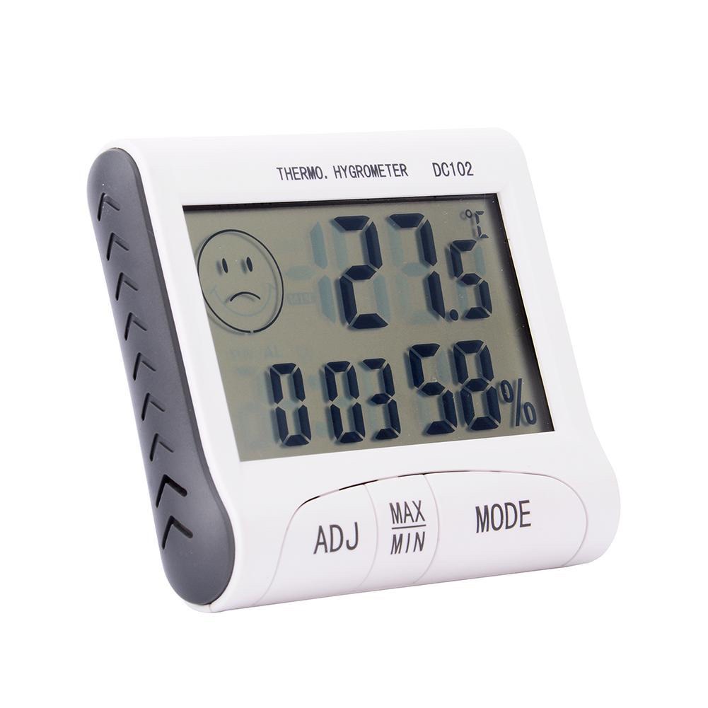 DC103 indoor and outdoor thermometer and hygrometer with clock function, portable temperature and humidity meter with probe detail image 2
