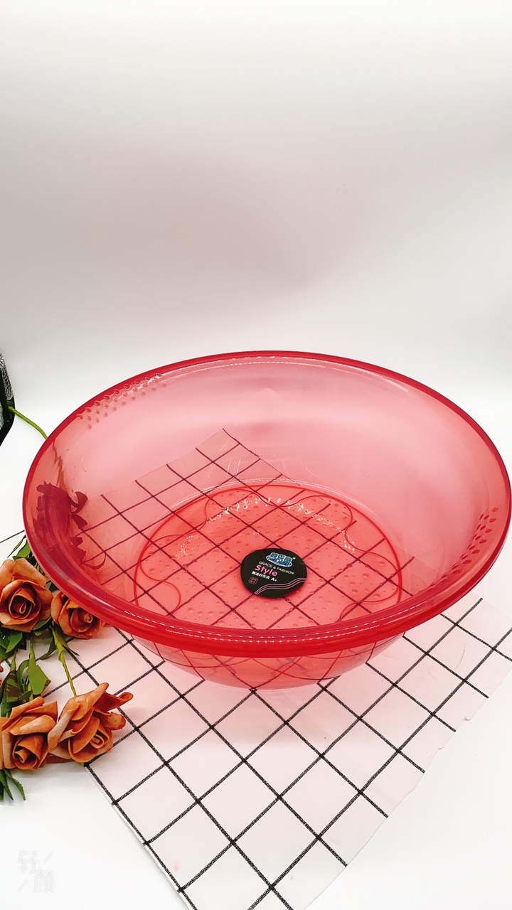 创意家用大号脸盆塑料透明宿舍洗漱加厚厨房多功能塑料盆602