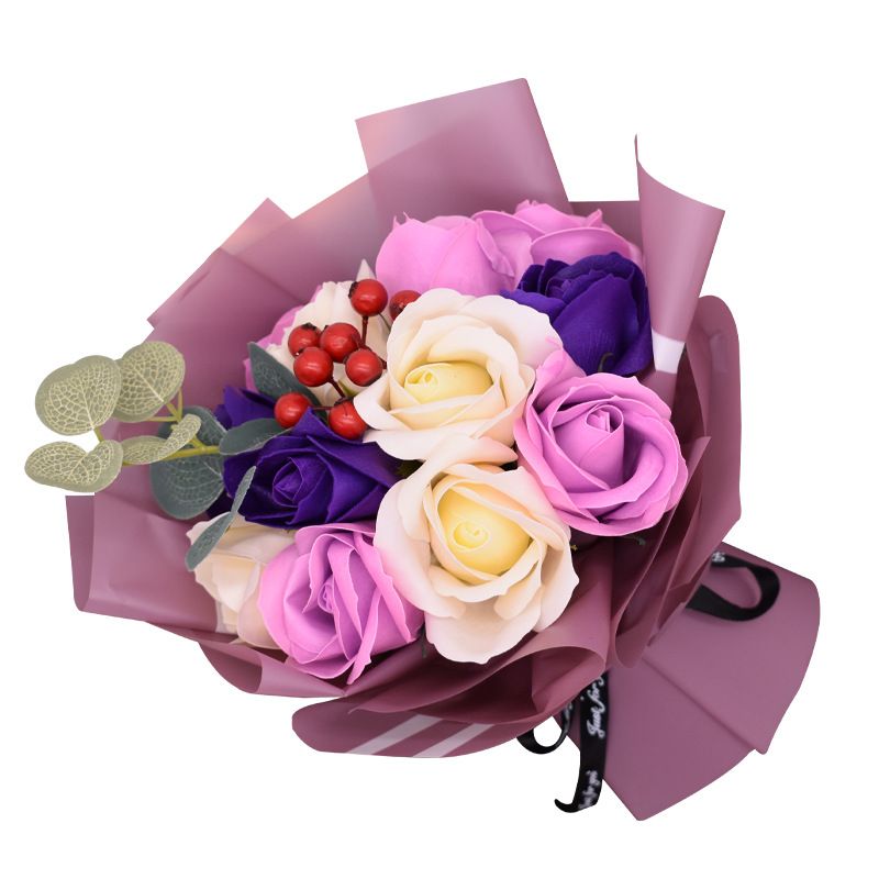 Fane flower bouquet emulates roses flower soap gift box bouquet manufacturer direct selling Christmas DayValentine's Day Gift Everlasting soap gift box with roses for girlfriend's wife's birthday gift thumbnail