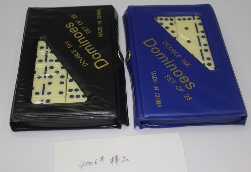 多米诺骨牌 4006PVC皮盒装牙黄色多米诺休闲娱乐厂家供应详情1