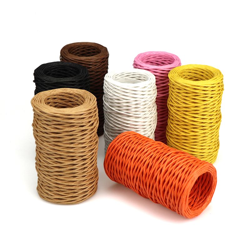 200M/卷带铁丝纸绳厂家批发直径1mm/2mm幼儿手工DIY制作纸绳