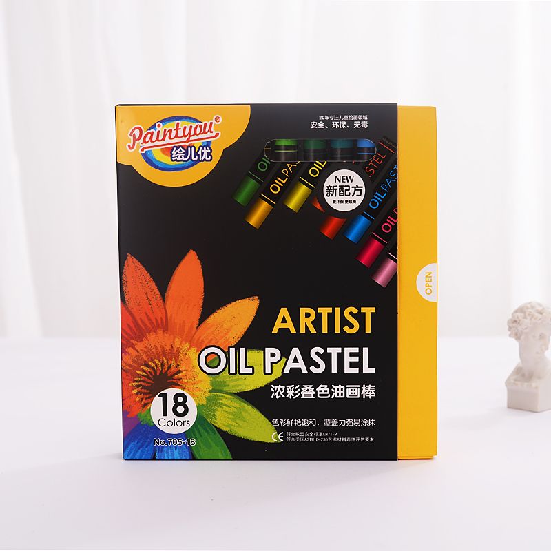New Continental Heavy color oil painting stick Artist Pastel Stack Soft Box Oil Crayon Professional Painting Graffiti Oil brush 705-18 Student Stationery Painting stick thumbnail