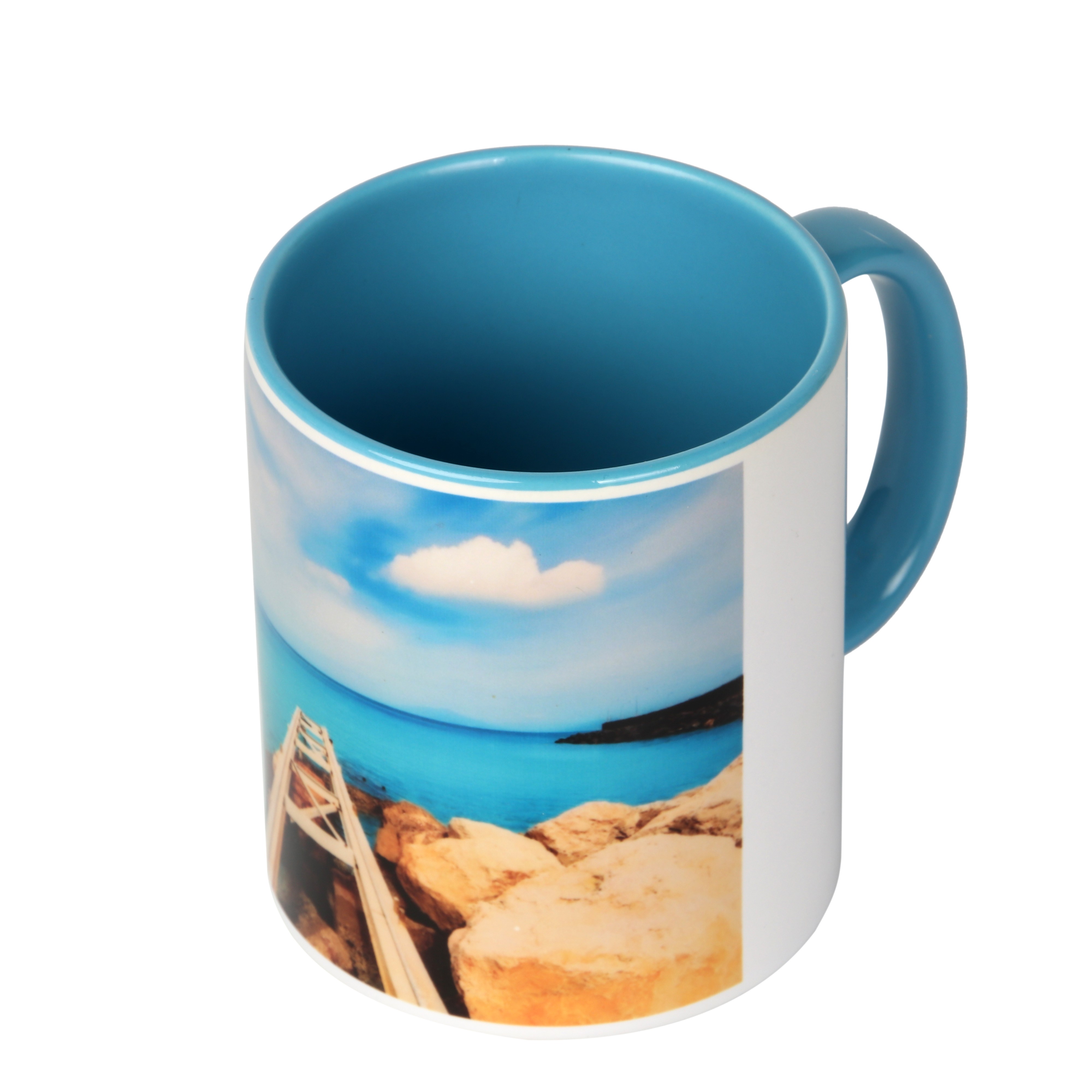 热转印陶瓷杯内彩色把杯个性礼品广告杯 来图定制详情图2