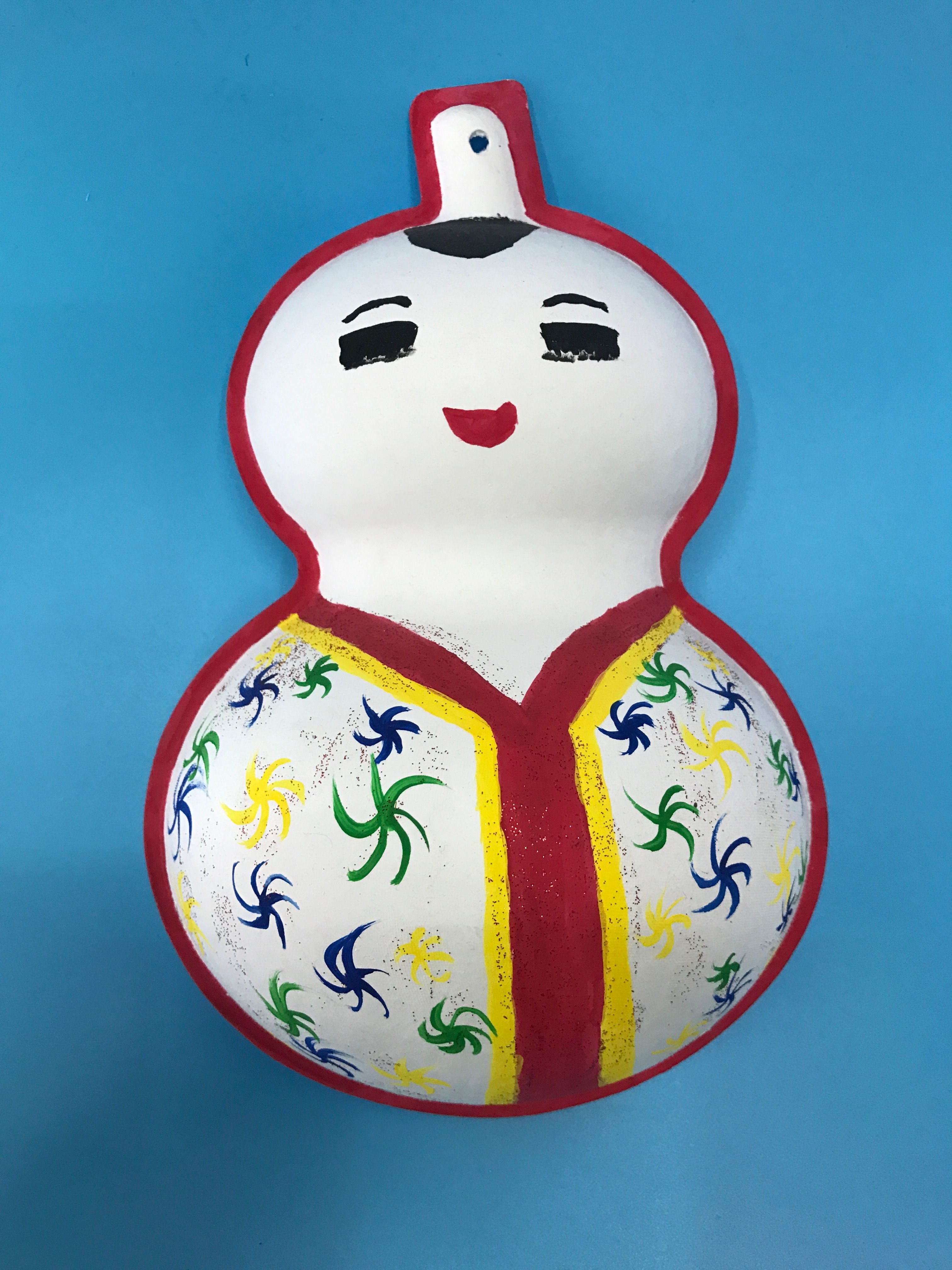 环保纸浆面具—一次性DIY绘画大葫芦面具儿童绘画玩具细节图
