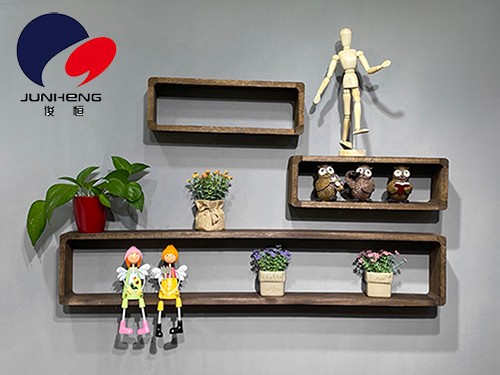 Solid wood decorative rack background wall storage rack wall cabinet living room wall hanging creative grid wall hanging partition board solid wood one long and two straight detail image 1