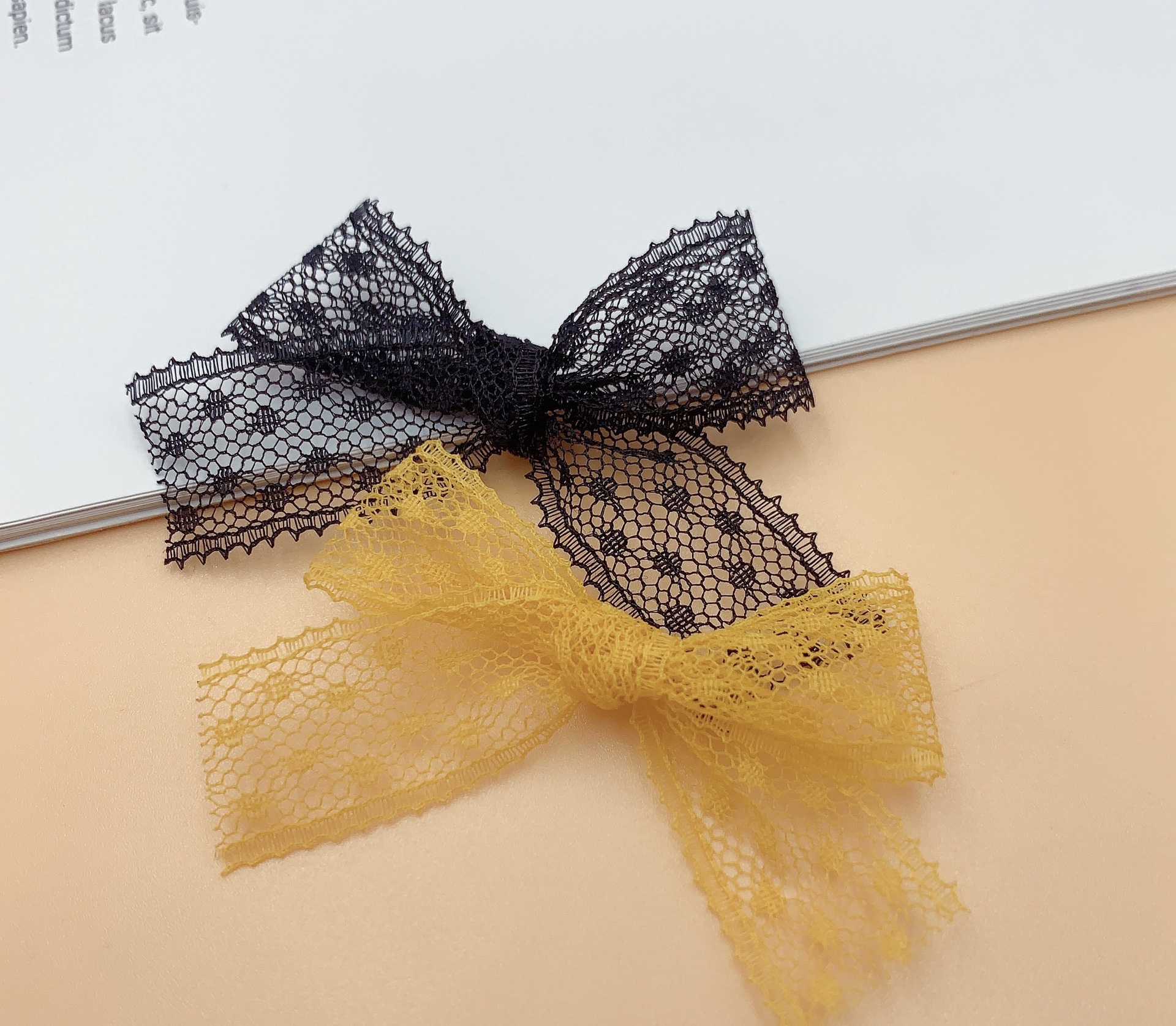现货韩版5分蕾丝手打蝴蝶结diy儿童发饰打底裤袜子鞋帽服装辅料详情图2